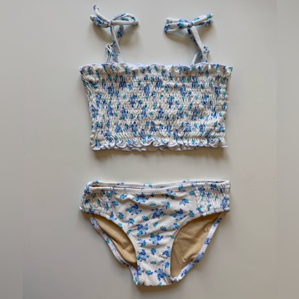 Shade Critters Girls Terry Smocked Bikini - Cottage Rose - Size 7